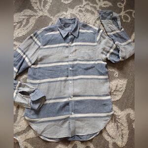 GAP Blue White awning Stripe cotton Shirt